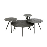 CAFE TABLE ROUND RECYCLE TEK BLACK SET OF 4 - CAFE, SIDE TABLES